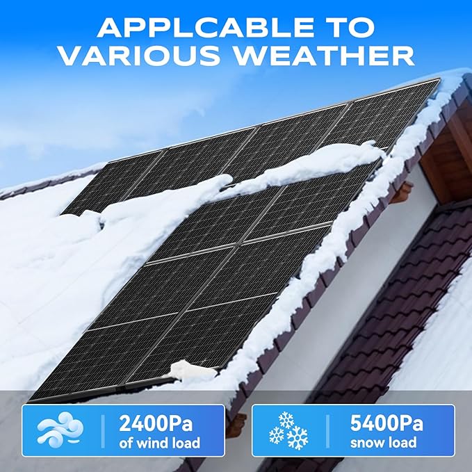 Bifacial 200 Watt Solar Panel 9BB Monocrystalline Cell High-Efficiency Module PV Power Charger Solar Panels for Homes Camping RV Battery Boat Caravan and Other Off-Grid Applications