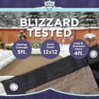 Buffalo Blizzard Supreme Plus 18 ft x 40 ft Rectangular Winter Pool Cover | Tan/Silver | Heavy Duty for Above Ground Swimming Pools | Easy Install | Cold & UV Resistant | Seasonal Debris Protection
