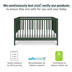 DaVinci Birdie 3-in-1 Convertible Crib, Forest Green, Easy Assemble, Greenguard Gold Certified
