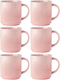 GBhome Coffee Mugs Set of 6，16 oz Coffee Cups with Handle | Cups for Latte, Tea, Cocoa & Milk, Ideal for Daily Use & Gifts, Microwave & Dishwasher Safe, Blush Pink