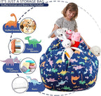 Aubliss Stuffed Animal Bean Bag Storage Chair (Dinosaur, Medium (32''))