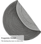 SHACOS 15 inch Round Braided Placemats Set of 6 Non Slip Washable Fabric Kitchen Table Place Mats Heat Resistant Table Mats for Home Wedding Party, Black White