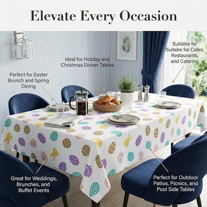 Urban Villa Tablecloth Cotton Rectangle Tabletop 60x84(6-8 Seats) Eggprint