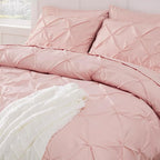 Bedsure Pink Comforter Set Queen - Bed in a Bag Queen 7 Pieces, Pintuck Bedding Sets Pink Bed Set with Comforter, Sheets, Pillowcases & Shams