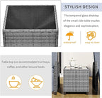 Patio Furniture Sets 3 Piece Outdoor, PE Wicker Rattan 2-Person ConversationSets with Adjustable Backrest Recliner Lounge Chairs and Coffee Table, Comforty Cushions, for Lawn Balcony, Gray