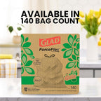 Glad ForceFlex Tall Kitchen Trash Bags, 13 Gallon, Gain Original, 140 Count (Package May Vary)