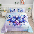 Datura home Kids Comforter Set Butterfly Printed Pattern Bedding Set with 1 Comforter and 2 Pillowcases for Girls Boys Bedroom All Season(Butterfly3 Twin)