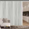 Full Blackout Privacy Curtains, 240 Inch Extra Wide Linen Blend Drapes, Pinch Pleat Window Drapery for Room Divider Storage/Space Room Separation, 1 Panel, W 240" x L 102", Greyish White