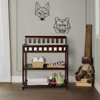 Nursery Essentials Bundle of Dream On Me Aden Convertible 4-in-1 Mini Crib, Dream On Me Ashton Changing-Table, with a Dream On Me Sunset 3” Extra Firm Fiber Portable Crib Mattress