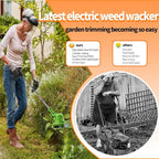 21V String Trimmer Cordless Battery Powered Weed Wacker, 2 X 2.0Ah Battery and a Charger, Brush Cutter Lawn Mower Edger Lawn Tool for Garden and Yard