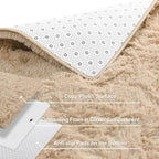 Super Soft Fluffy Shaggy Rugs for Living Room Bedroom, Fuzzy Plush Area Rugs for Girls Kids Room Nursery Home Decor, Furry Dorm Rug Cute Non-Slip Indoor Floor Carpet 5x8 Feet, Beige