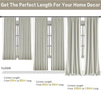 RAIN CITY 132 Inch Blackout Curtains Panels Set,Linen Textured Custom Curtains High Ceiling to Floor Rod Pocket Back Tab Farmhouse Dark Out Window Drapes for Living Room 11ft Length,Natural Cream
