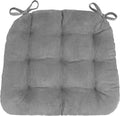 Barnett Home Decor Dining Chair Pad with Ties Corduroy Grey - Size Small 15 x 17 Chair Cushion - Latex Foam Fill Cushion, Reversible, Machine Washable - Pinwale - Gray