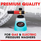 Swift Premium Foam Cannon for Pressure Washer – Heavy Duty Foam Sprayer for Car Wash | ¼ Inch Quick Connector | Adjustable Wide Mouth for Extra Thick Snow Foam | Holds 1 Liter of Soap!