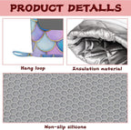 Pink Mermaid Scales Heat-Resistant Silicone Oven Mitts and Pot Holders,Long Oven Gloves with Non-Slip Grip for Cooking, Baking, Grilling,BBQ