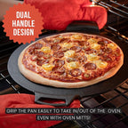 Chef Pomodoro Cast Iron Pizza Pan, Pre-Seasoned Dosa Pan with Handles, Flat Pan for Oven, Round Griddle for Dosa Tawa Roti, Comal for Tortillas, Baking Stove, Oven, Grill BBQ and Campfire (15-inch) | Round Griddle for Dosa, Tawa, Roti, Comal; Oven, Gri...