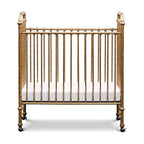 NAMESAKE Abigail 3-in-1 Convertible Mini Metal Crib in Vintage Gold, Greenguard Gold Certified