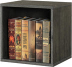Magic DIY Cube Storage Organizer Stackable Cubes for Home Books Clothes Toy -Modular Cubby Storage System -Closet Organizer -Cube Storage Shelf (French Oak,General Cube)