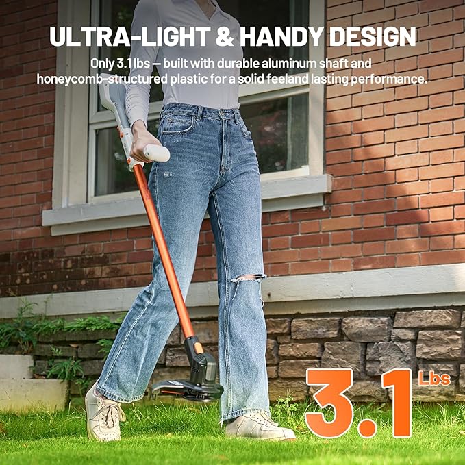 Litheli 20V Cordless String Trimmer & Edger + Leaf Blower Bundle with 2×2.0Ah Batteries & Charger, Lightweight Lawn Tools for Garden and Yard Cleaning