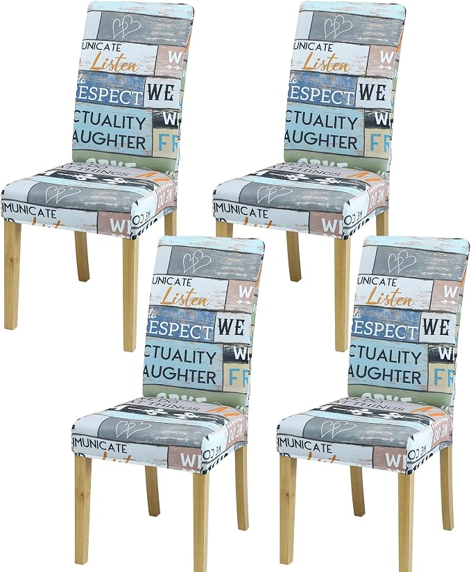 Dining Chair Covers, Stretch Seat Covers, Washable Furniture Protector | 4 Pack, Washable, Stretch Fit, Soft, Non Slip, Dining Chair Covers, Seat Protector, Furniture Cover,Easy Clean