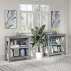 Bush Furniture Key West Small 2 Shelf Bookcase in Cape Cod Gray