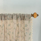 Sutuo Home Florals Boho Farmhouse Curtains, Semi-Blackout Drape Bohemian Window Treatment Cotton Linen Panel with Tassels for Bedroom Living Room, Rod Pocket, 1 Panel 59" W x 84" L
