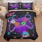 Gamer Comforter Sets for Boys, 5 Piece Bed in a Bag Twin, Boys Bedding Set Twin, Kids Bedding Set, Twin Size Comforter Set for Boys with Flat Sheet, Fitted Sheet