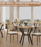 Round Kitchen Tables for 2-4, 31.5" Small Dining Tables with Storage, Rustic Wood Circle Dinner Table with Metal Leg, Farmhouse Dinner Table for Small Space, Dining Room, Kitchen, Office, Apartment