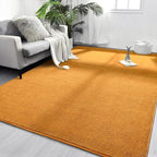 Area Rugs for Bedroom Living Room, 6x9 Orange Super Soft Comfy Thickened Memory-Foam Indoor Carpets, Modern Aesthetic Minimalist Carpet for Boys Girls Adults Apartment Nursery Home Décor