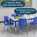 Angeles H, Blue with Chrome Legs MyPosture Children's Chair, 8-inch