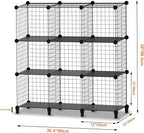 HOMIDEC Cube Storage, Storage Shelves 9 Cube Bookshelf Bookcase Closet Organizer and Storage Wire Storage Cube Multi-Use DIY Storage Cube Shelf for Books, Toys, Clothes, Tools