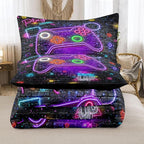 NINENINE Gaming Comforter Gamer Bedding Sets for Boys,6PCS Full Size Bedding Sets for Boys,Bed in A Bag Gamer Comforter Sets(1Comforter,1Flat Sheet,1Fitted Sheet,1Cushion Cover,2Pillowcases)…