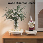 3 Pcs Wood Plant Stand Indoor Outdoor, Round Wood Riser for Decor 6/8/10" Wooden Stool Display Stand Flower Pot Holder Small Planter Tray Modern Potter Decorative for Desktop Counter Room