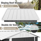 JUMMICO Metal Outdoor Storage Shed 6 x 4 FT Metal Shed with Lockable Door,Waterproof Garden Tool Shed Storage House for Backyard Patio Lawn,Grey