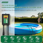 3500W 240V Titanium Fully Submersible Portable Electric Immersion Large Pool Water Heater Waterproof Hot Tub Heater with LCD Thermostat & GFCI Plug, for Swimming Pool, Bathtub, Baptistry, Bucket (YG)
