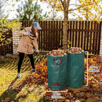 3-Pack 72 Gallon Yard Waste Bags, Reusable Heavy Duty Collapsible Garden Leaf Bags with Plastic Ring,with Gardening Gloves,Stand-Up Yard Waste Bin for Leaves, Lawn Debris & Grass Clippings