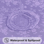 Smiry Rectangle Waterproof Heavy Duty Vinyl Tablecloths, 60 x 84 Inch | Wipeable Washable Floral Embossed Table Cover for Kitchen and Dining Room, Indoor & Outdoor Use, Purple