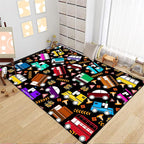 Car Rug Play Mat Kids Rugs for Playroom Car Rug for Boys Room Kids Mat Construction Play Mat Car Play Rug Car Carpet for Kids Carpet for Bedroom Truck Rugs for Boys Room,Black 3'×5'