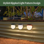 Vego garden Rippled Solar Garden Lights with Auto Sensors Magnetize Securely to Raised Beds, IPX4 Waterproof Outdoor LED Light for Patio & Yard Olive Green, 6 Pack