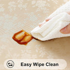 Smiry Rectangle Waterproof Heavy Duty Vinyl Tablecloths, 60 x 120 Inch | Wipeable Washable Floral Embossed Table Cover for Kitchen and Dining Room, Indoor & Outdoor Use, Beige