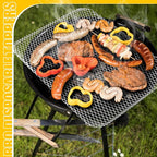 Mifoci 12 Pcs Disposable Grill Topper 16x12 Inch Mesh Mat Disposable Pans Sheets Non Stick Aluminum Grill Grates Liners for Outdoor Grills Cooking Grid Grates Pad for BBQ Camping Picnics Meat