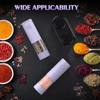 Salt and Pepper Grinder Set Gifts for Women Automatic Battery Purple Pepper Mill Shakers Kitchen Accessories Cooking for Mom, Adjustable Coarseness Salt Pepper Shakers White Elephant Gift