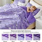 Codi Purple Comforter Set Full - Metallic Silver and Lavender Bedding Sets Queen Size - 4 Piece Set for Girls, includes 1 Comforter, 1 Decorative Pillow, 2 Pillow Cases - All Season Warm