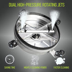 Hourleey 19" Pressure Washer Surface Cleaner, Stainless Steel Surface Cleaner with 4 Wheels for Concrete, Patio, Sidewalk, Deck, Pathway 1/4" Quick Connector, 2 Extension Wand, 4000 PSI