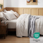 Bedsure Beige King Size Comforter Set - 7 Pieces Solid King Bed in a Bag, King Bed Set Beige with Comforters, Sheets, Pillowcases & Shams