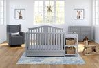 Graco Solano 4-in-1 Convertible Crib and Changer with Drawer (Pebble Gray) – Crib and Changing Table Combo with Drawer, Includes Changing Pad, Converts to Toddler Bed, Daybed and Full-Size Bed