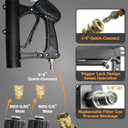 EDOU Dual 24" Pressure Washer Surface Cleaner - Surface Cleaner with Wheels - Heavy Duty Composite, 4,500 PSI Max Working Pressure - Includes 3/8 Inch Quick Connector Kit and Teflon Tape