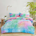 A Nice Night Galaxy Bedding Sets Outer Space Comforter 3D Printed Space Quilt Set Full Size Glitter Pink Green Color,for Children Boy Girl Teen Kids