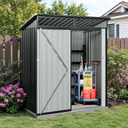 5x3 FT Black Outdoor Metal Storage Shedfor Tools, Lawnmower, Bikes & Outdoor Gear, Lockable, Waterproof & UV-Resistant Heavy-Duty Steel 3x5 Shed for Backyard, Patio & Lawn, Easy Assembly