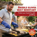 KITCHEN PERFECTION XL Silicone Griddle Gloves - Heat Resistant Oven Mitts | Waterproof, 5-Finger Design For A Better Grip, Best Griddle Grilling Accessories, Compatible with Blackstone, Weber & More